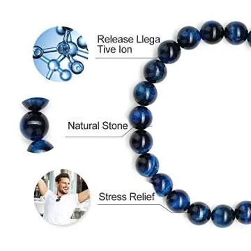 Natural Black Lava Rock Adjustable Bracelet Gifts for Men