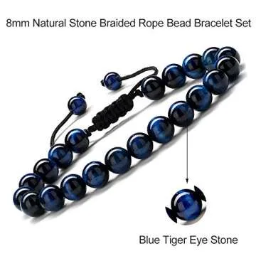 Natural Black Lava Rock Adjustable Bracelet Gifts for Men