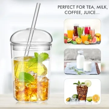Stylish UPKOCH Glass Coffee Cups Set for Coffee & Smoothies