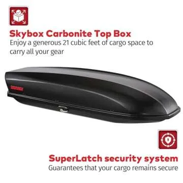 Yakima SkyBox 21 Carbonite Roof Cargo Box - Spacious & Secure