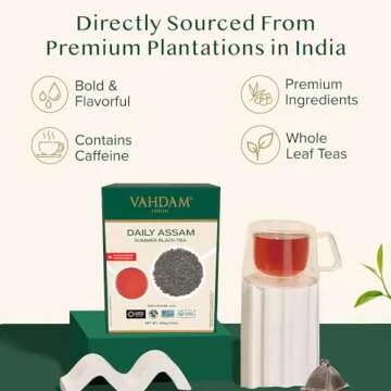 VAHDAM, Assam Black Tea Leaves (340g/12oz) 170+ Servings | High Caffeine, Non GMO, Gluten Free | STRONG, MALTY & RICH | Pure Unblended Single Origin Black Loose Leaf Tea | Vacuum Sealed