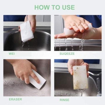 Magic Sponge Eraser 100 Pack | Multi Surface Foam Cleaning Pads