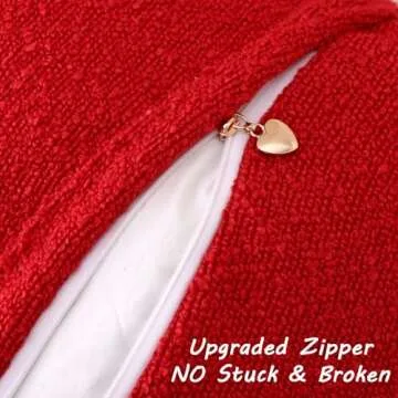 FUTEI Pack of 2 Red Boucle Accent Decorative Throw Pillow Covers,18x18 Inch Soft Solid Textured Cushion Case,Home Decor for Couch Bed Living Room