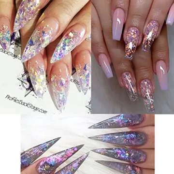 Vibrant Holographic Nail Art Glitter - 12 Colors Set