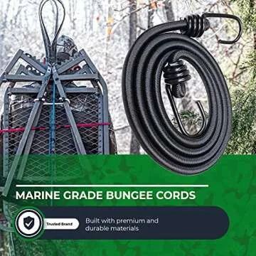 SGT KNOTS Marine Grade Bungee Cord with Hooks - 4Pack