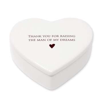 Susabella - Mother of the Groom Gift or Mother's Day Gift for Mother-in-law, Ceramic Heart Keepsake ...
