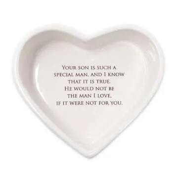 Susabella - Mother of the Groom Gift or Mother's Day Gift for Mother-in-law, Ceramic Heart Keepsake Box with Lid and Jewelry Box - Thank you for Raising the Man of My Dreams