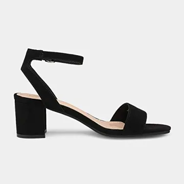 Open Toe Ankle Strap Chunky Heels Sandal for Women
