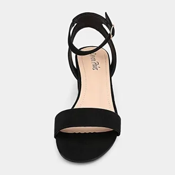 Open Toe Ankle Strap Chunky Heels Sandal for Women