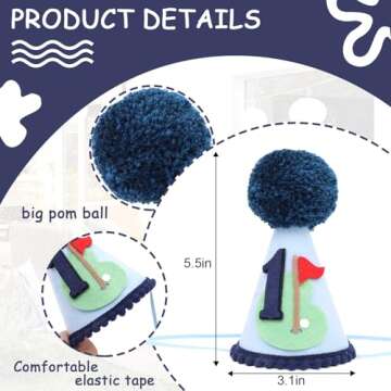 Golf 1st Birthday Hat for Boys - Hole in One Celebration Crown