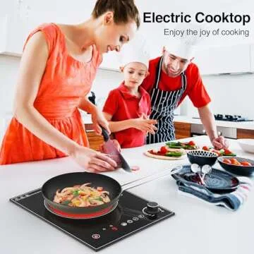 Electric Cooktop,1800W Electric Stove Top with LED Touch and Knob Control,Single Burner Electric Cooktop L9 Power Levels, Kids Lock & Timer,110V Portable Induction Cooktop for Home Camping.