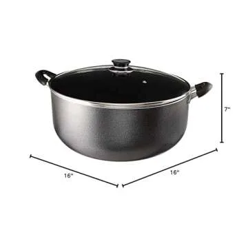 Uniware 24 QT Non-Stick Aluminum Stock Pot with Glass Lid
