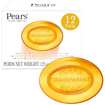PEARS Soap, Face & Body Soap, Amber – Pure & Gentle Transparent Bar Soap, Moisturizing Glycerin So...