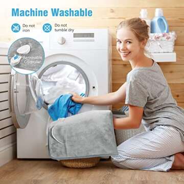 Electric Heated Foot Warmer Soft Flannel Foot Heater with 2h Auto Off & 3 Heat Levels Full Body Use ...