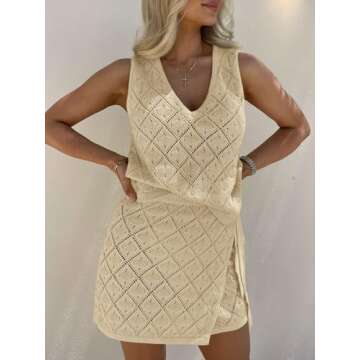 Fisoew Women’s Crochet Swimsuit Cover Ups for Summer Fun