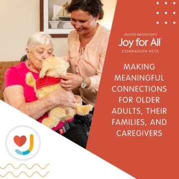 JOY FOR ALL Ageless Innovation Companion Pet for Seniors - Lifelike Animatronic Dog - Realistic Soft-Touch Coat & Heartbeat - Therapy Stuffed Animal - Toy for Alzheimer's & Dementia - Golden Pup