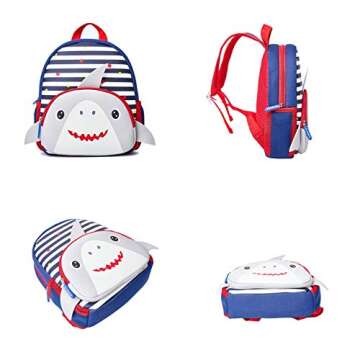 KK CRAFTS Preschool Backpack Toddler Neoprene Animal Schoolbag Lunch backpack for Kids Boys Girls(Grey Shark)