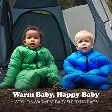 Little Mo 20 Down Baby Sleeping Bag (6-24 Months) The Warmest, Safest Ultralight Down Camping Sleeping Bag for Babies and Toddlers. (Green)