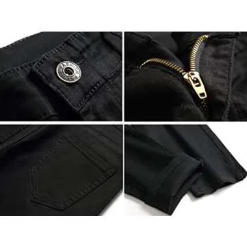 Boys' Stretch Straight Fit Denim Cotton Skinny Distressed Jeans Fashion Pants for Kids Age 10 Black