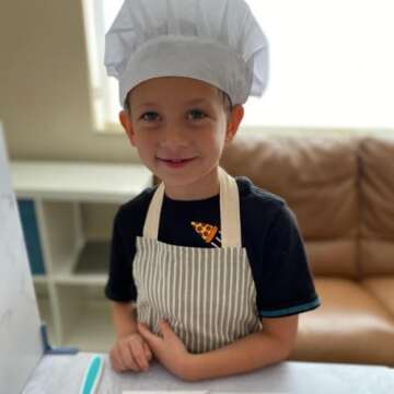 TOVLA JR. Kids Apron Set with Pocket & Hat for Cooking