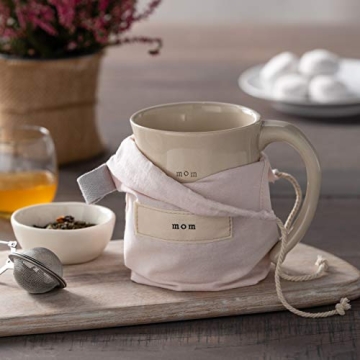 DEMDACO Mom Heart Cream Inspirational 16 ounce Ceramic Stoneware Coffee Mug