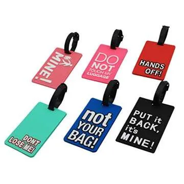 Mziart Funny Luggage Tags Set of 6 Colorful Unique Travel Baggage Bag Tags Suitcase Identify Labels ...