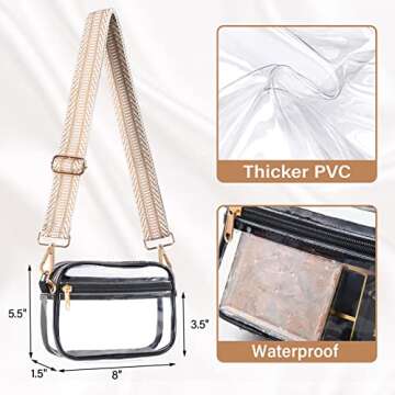 HULISEN Stylish Clear Crossbody Bag for Events