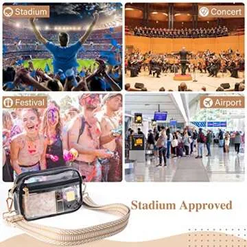 HULISEN Stylish Clear Crossbody Bag for Events
