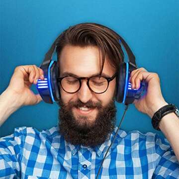 VersionTECH. Gaming Headset for PS5/ PS4/ Xbox One/PC, Noise Canceling Over-Ear Headphones with Mic,...