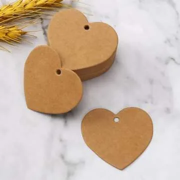 100 Pcs Kraft Paper Gift Tags with String, Blank Price Tags Gift Bag Hang Tags for Labeling Crafts Wedding Christmas Halloween（White）