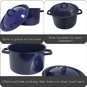 IMUSA 6.0qt Blue Enamel Stock Pot | Durable Cookware