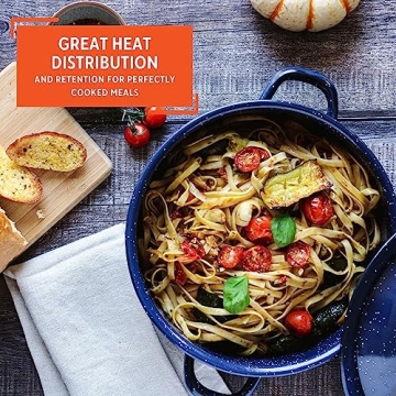 IMUSA 6.0qt Blue Enamel Stock Pot | Durable Cookware