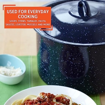 IMUSA 6.0qt Blue Enamel Stock Pot | Durable Cookware