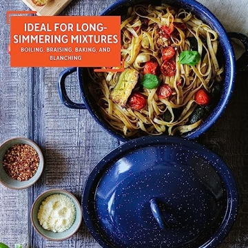 IMUSA 6.0qt Blue Enamel Stock Pot | Durable Cookware