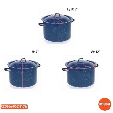 IMUSA 6.0qt Blue Enamel Stock Pot | Durable Cookware