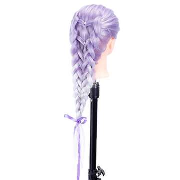 HAIREALM 26" Mannequin Head Hair Styling Training Head Manikin Cosmetology Doll Head Synthetic Fiber Hair SQ2CH3P
