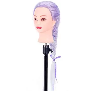 HAIREALM 26" Mannequin Head Hair Styling Training Head Manikin Cosmetology Doll Head Synthetic Fiber Hair SQ2CH3P