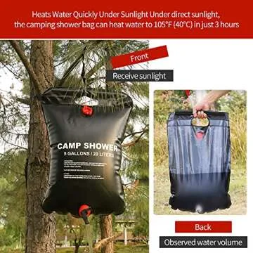 DkOvn Solar Shower Bag - 5 Gallon Camping Shower (2 Pack)