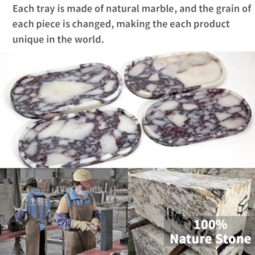 FutureStone 100% Natural Luxury Calaccata Viola Marble Small Hand Towel Tray Holder Organizer, Makeup Bathroom Holder