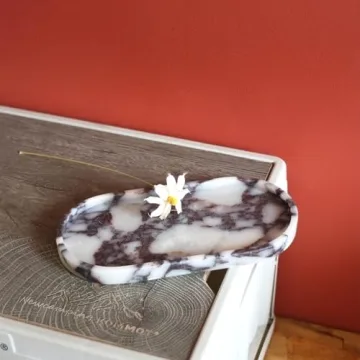 FutureStone 100% Natural Luxury Calaccata Viola Marble Small Hand Towel Tray Holder Organizer, Makeup Bathroom Holder