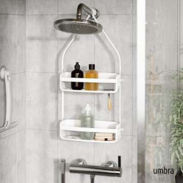 Umbra Flex Hanging Shower Caddy - Modern Rust-proof Bathroom Organizer