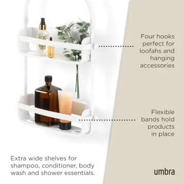 Umbra Flex Hanging Shower Caddy - Stylish & Rust-proof Organizer