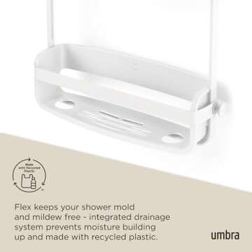 Umbra Flex Hanging Shower Caddy - Stylish & Rust-proof Organizer