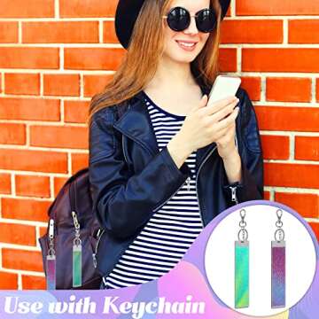 Gersoniel 42 Pcs Anxiety Sensory Stickers Kit Includes 36 Fidget Textured Strips, 6 Keychain Textured Strips Tactile Rough Calm Stickers Anti Stress Textured Strips for Tension(Gradient Style)