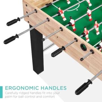 Best Choice Products 48in Competition Sized Foosball Table, Arcade Table Soccer for Home, Game Room, Arcade w/ 2 Balls, 2 Cup Holders - Natural
