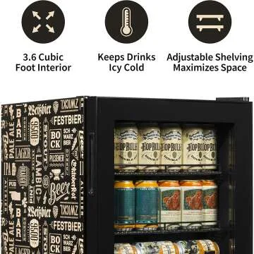 Limited Edition Beverage Refrigerator with Glass Door