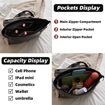 Mudono Glossy Shoulder Bag with Faux Shearling Trim