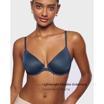 INLYRIC Women's Comfortable Mesh Front Closure Bra