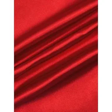 XZLUFNY Satin Pants for Women Classy Streetwear Pure Color Waist Shaped 4 Pockets Splcied Cargo Jogger Pants Red M