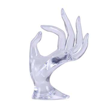 ChezMax Jewery Display Hand Ring Holder - Jewelry Organizer Stand, Necklace Stand, Preppy Jewelry Holder, Aesthetic Room Decor, Transparent Cute Y2k Room Decor for Women